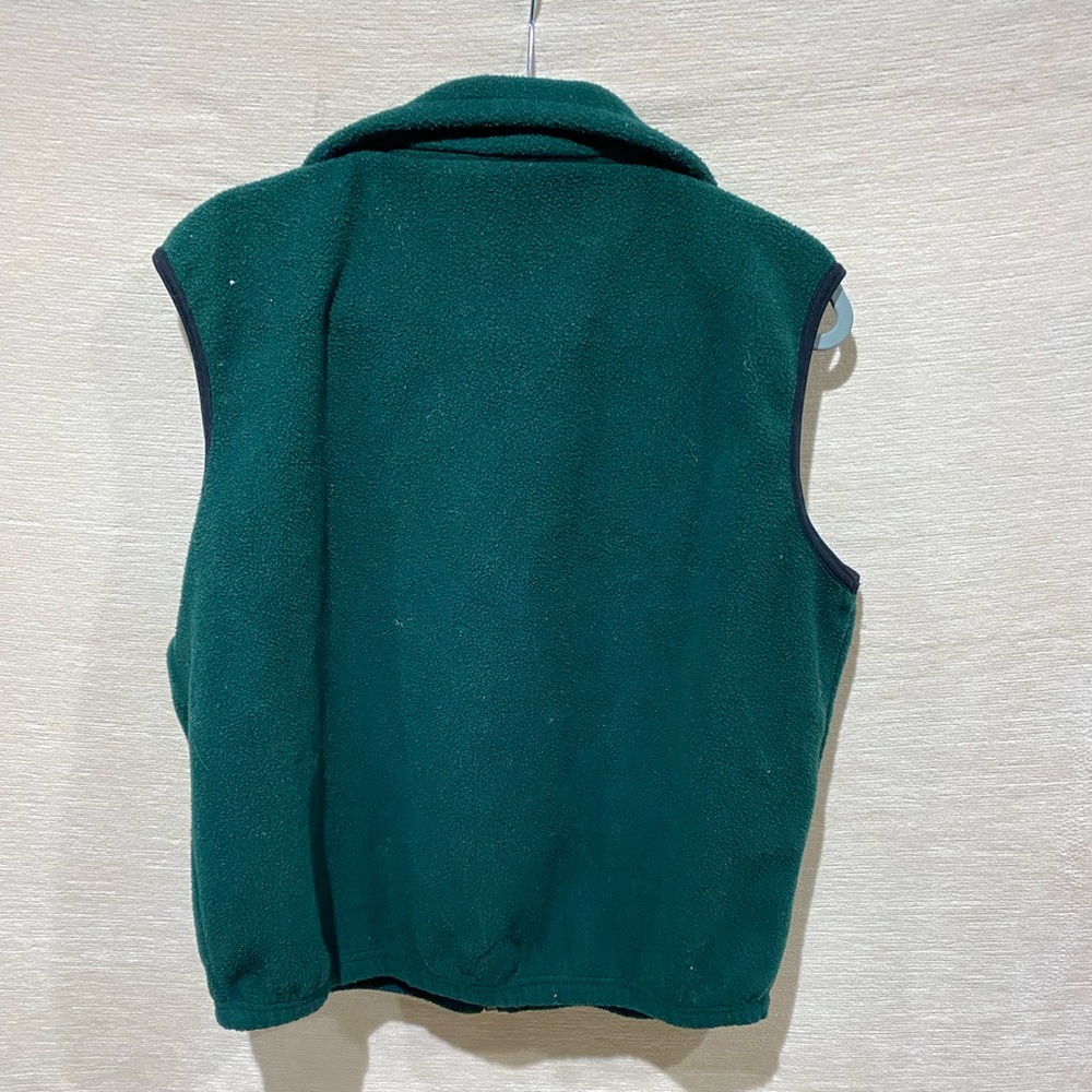 Green Fleece Vest with Black Trim - Picture 4 of 4
